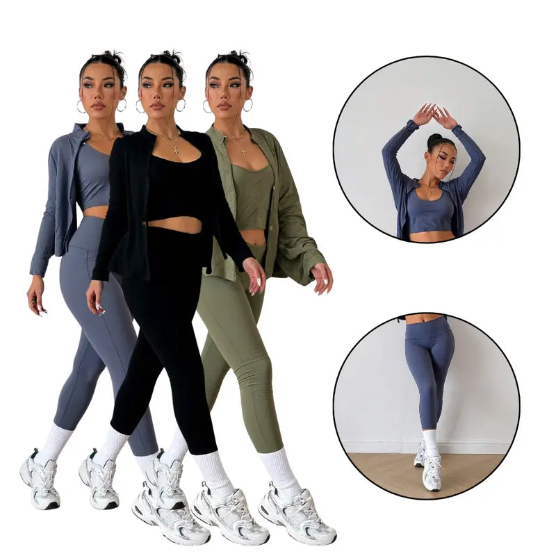 Kit Fitness 3 Peças – Conforto, Estilo e Performance para Sua Rotina!