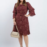 Vestido Curto Crepe Com Babado