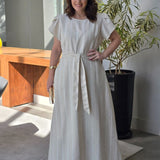Vestido Longo Limen Listrado Lurex
