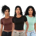 KIT 03 Baby Tee Feminina - Blusa Slim [Compre 1 leve 3]