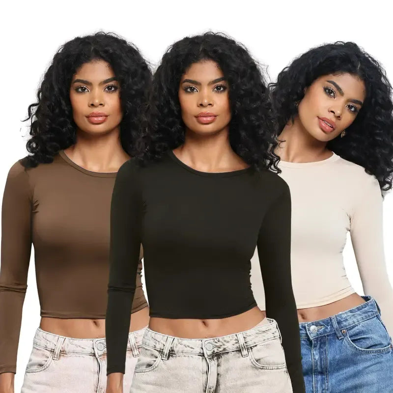 KIT 03 Baby Tee Feminina - Blusa Slim [Compre 1 leve 3]